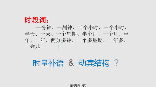 对外汉语教学——时量补语PPT课件