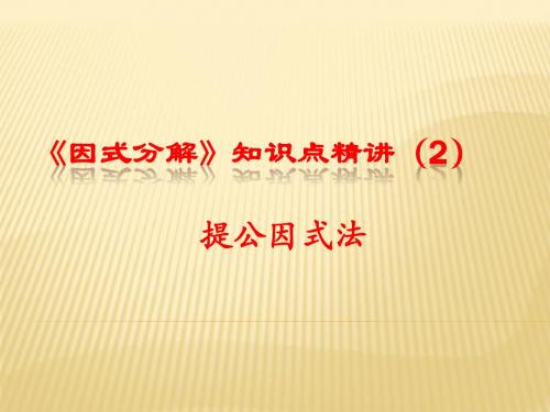 鲁教版八年级上册数学第一章《因式分解》常见题型与考点精讲(2)课件(共19张PPT)