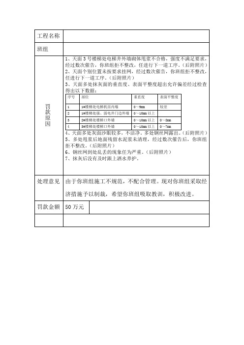 罚款单