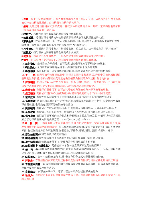 岩体力学关键概念