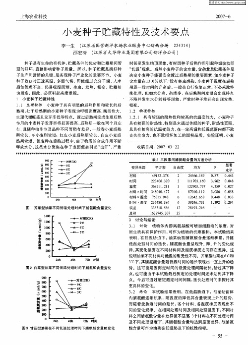 小麦种子贮藏特性及技术要点