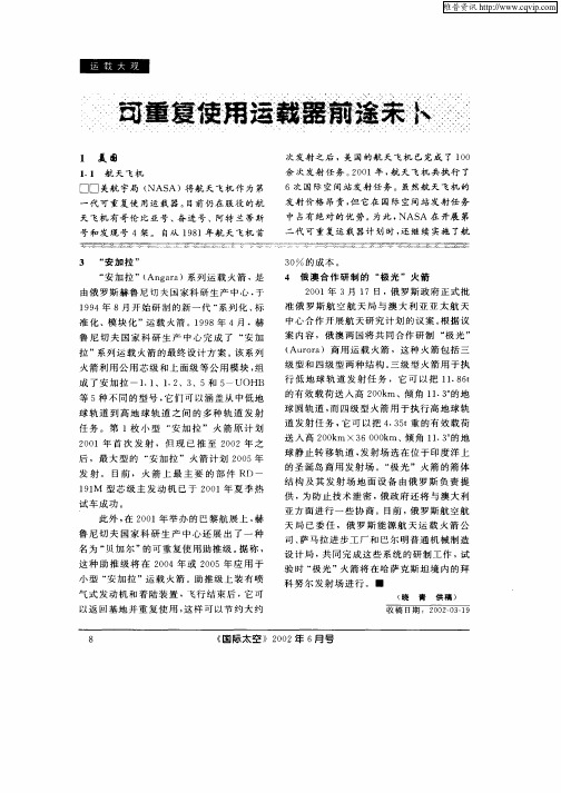 可重复使用运载器前途未卜
