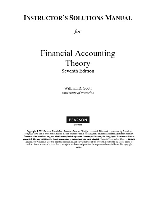 Financial Accounting Theory Instructor's Solutions Manual (1)