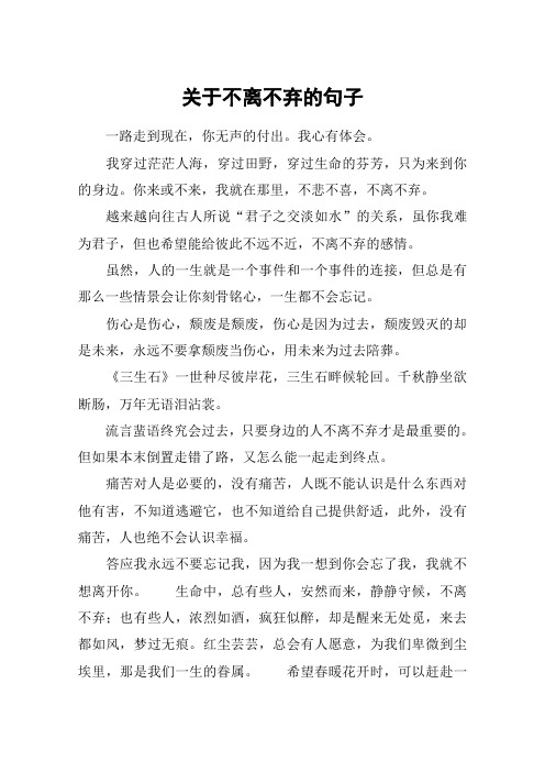 关于不离不弃的句子