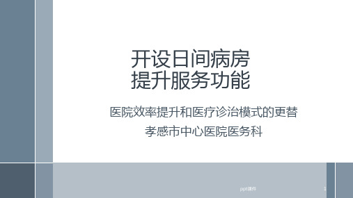 开设日间病房提升服务能力  ppt课件