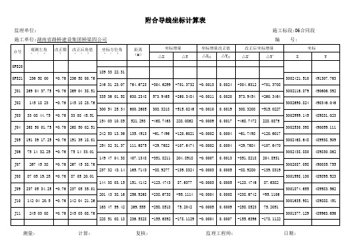 导线平差计算表(近似平差)