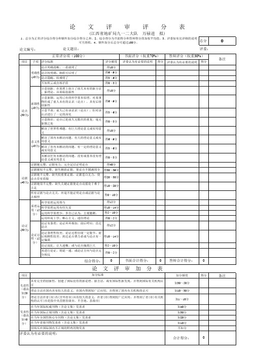 论文评分标准