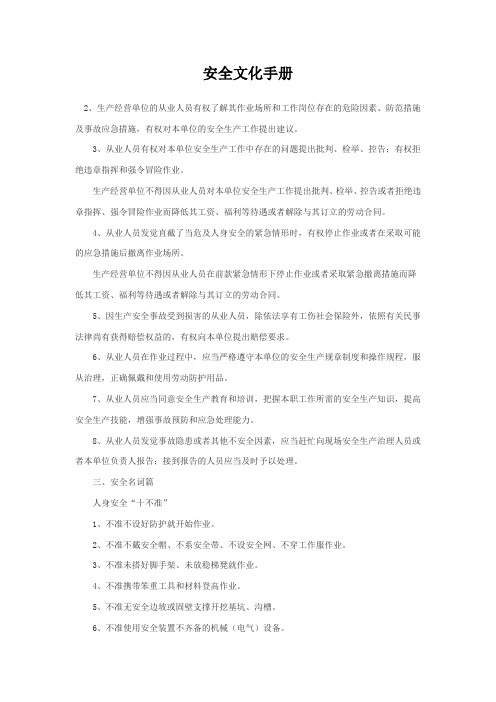 安全文化手册