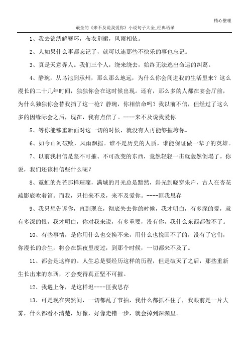 最全的《来不及说我爱你》小说句子大全_经典语录