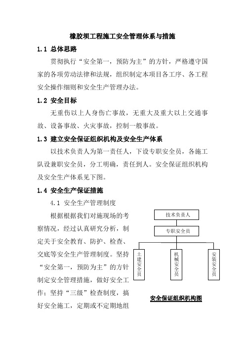 橡胶坝工程施工安全管理体系与措施