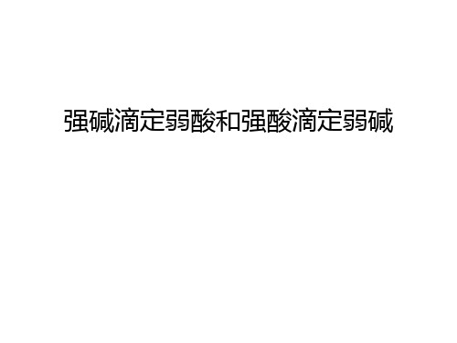 强碱滴定弱酸和强酸滴定弱碱知识讲解