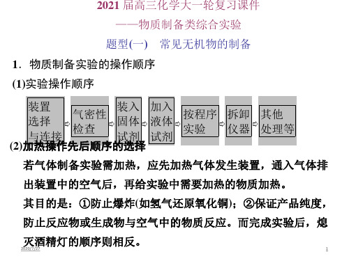 高三化学大一轮复习课件——物质制备类综合实验(共32张PPT)