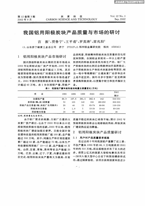 我国铝用阳极炭块产品质量与市场的研讨