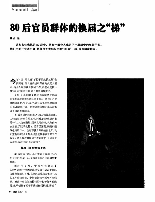80后官员群体的换届之“梯”