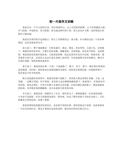 初一片段作文训练