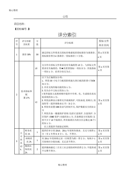 评分索引
