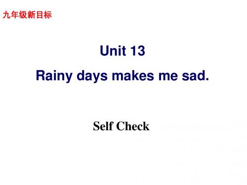 人教版新目标九年级Unit13 Rainy days makes me sad. Selfcheck课件