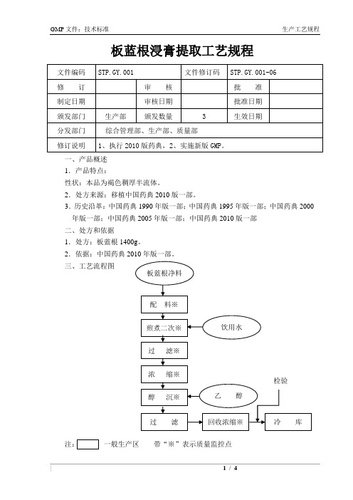 STP.GY.001板蓝根浸膏提取工艺规程