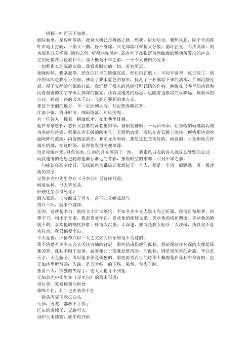 诗词的背影