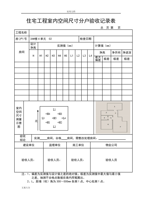 实测实量表格分户验收