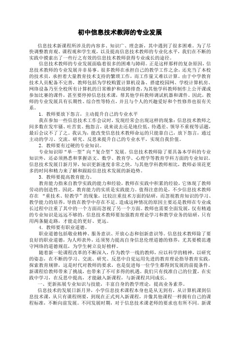 初中信息技术教师的专业发展