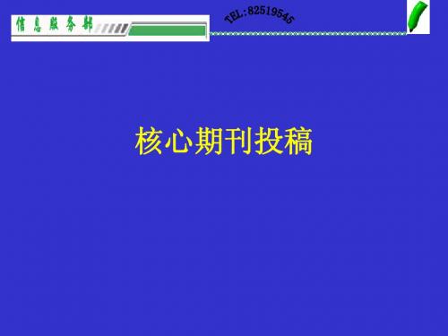 核心期刊投稿指南