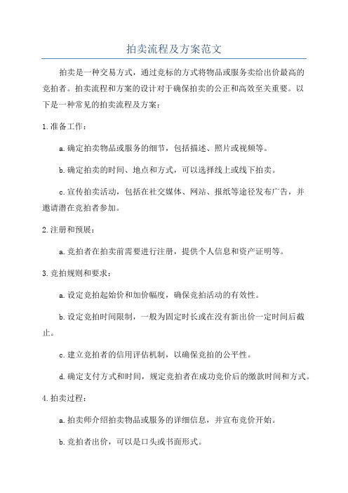 拍卖流程及方案范文