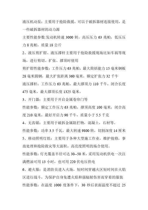 性能参数