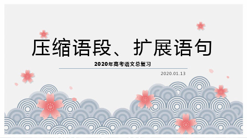 2020年高考语文总复习：压缩语段、扩展语句