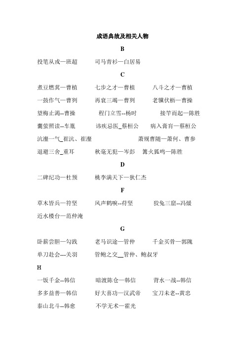 成语典故及相关人物