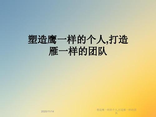 塑造鹰一样的个人,打造雁一样的团队