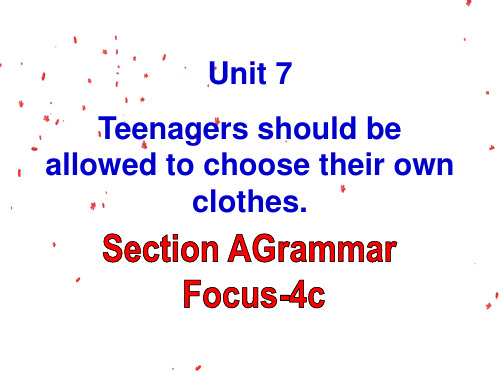 人教新目标九年级上册英语课件 Unit 7 Section A Grammar Focus-4c 