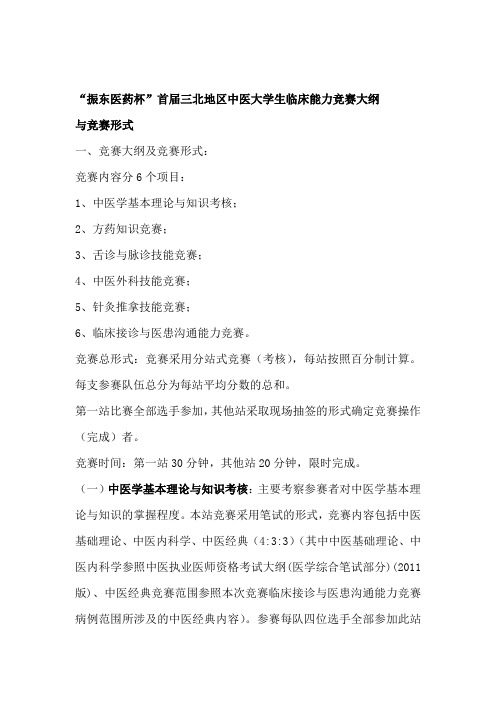 中医临床能力竞赛大纲