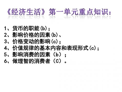 《经济生活》选考一轮复习专题二：生产、劳动与经营