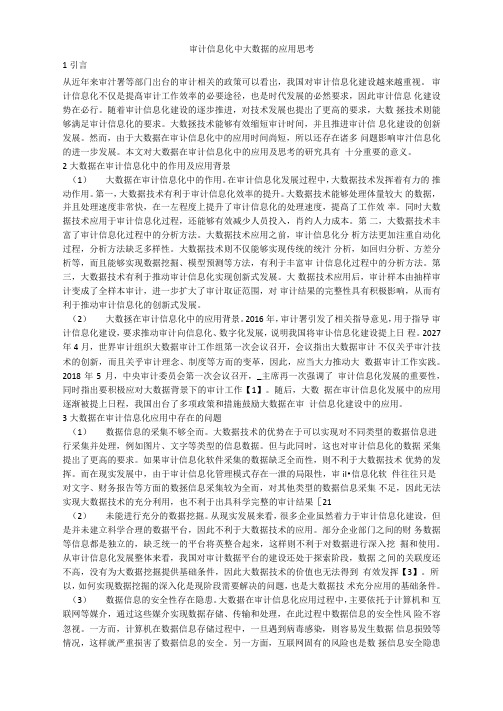 审计信息化中大数据的应用思考