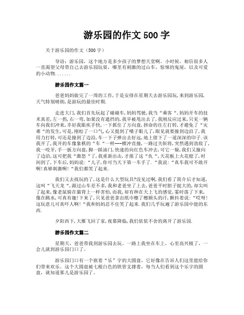 游乐园的作文500字