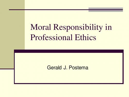 Moral Responsibility in Professional Ethics