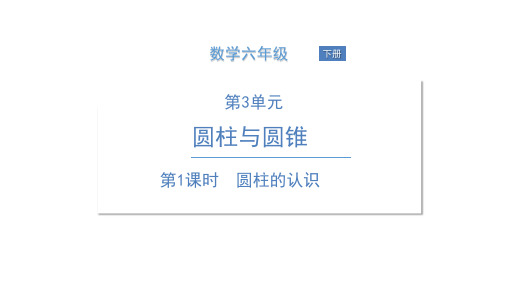 人教版数学六年级下册第1课时 圆柱的认识课件