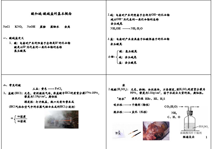酸和碱-酸碱盐的基本概念
