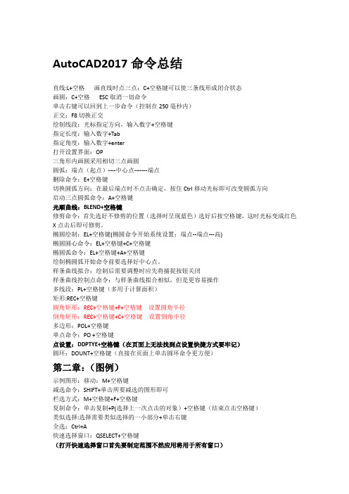 AutoCAD2017命令总结