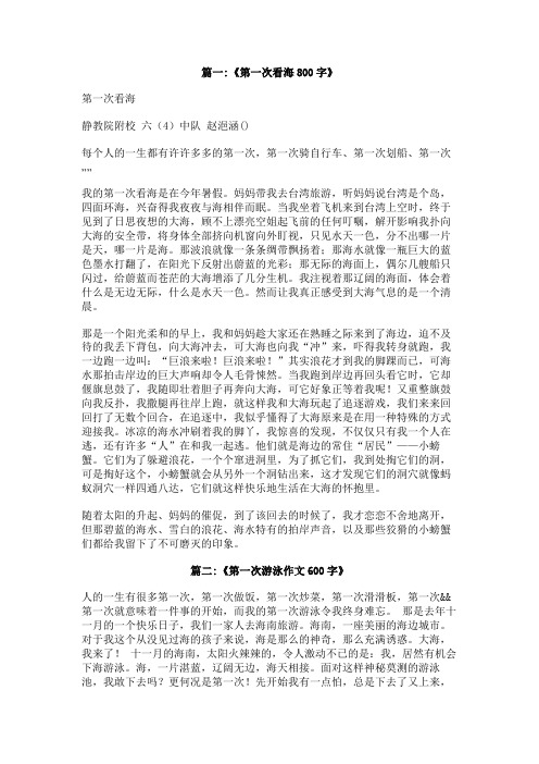 以第一次看海作文600字