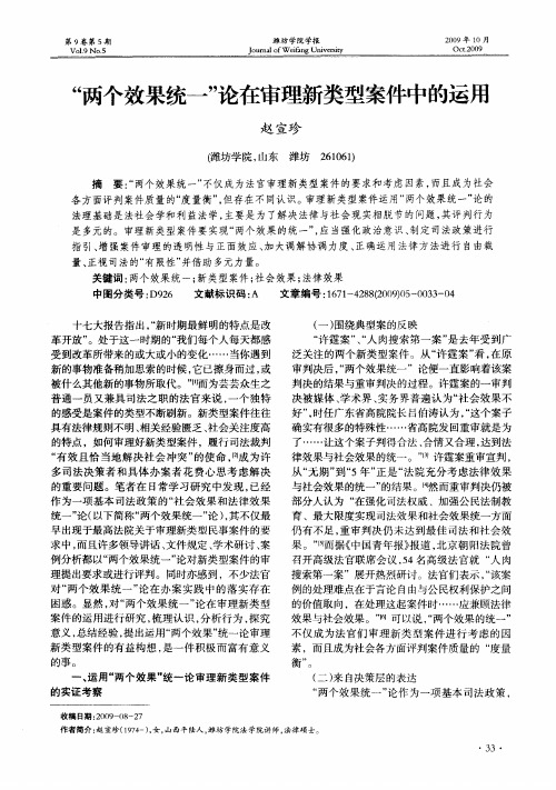“两个效果统一”论在审理新类型案件中的运用