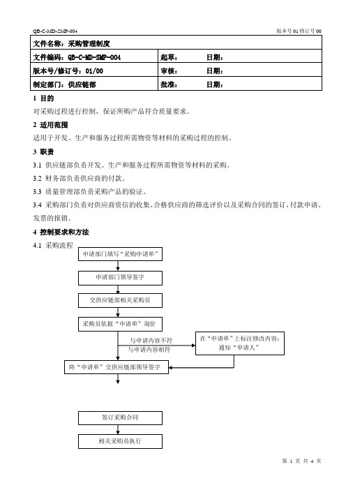 ISO22000：2018采购管理制度(含附属表单)