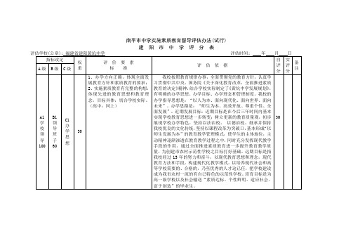 中学实施素质教育督导评估办法