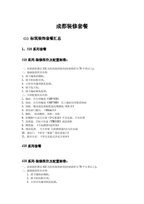 成都装修套餐
