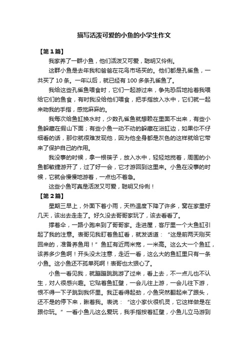 描写活泼可爱的小鱼的小学生作文