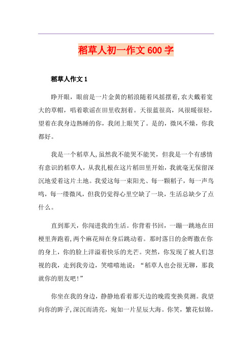 稻草人初一作文600字