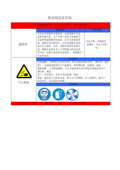 (完整版)职业危害告知牌(全套).