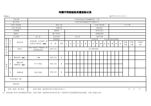 1沟槽开挖检验批质量检验记录