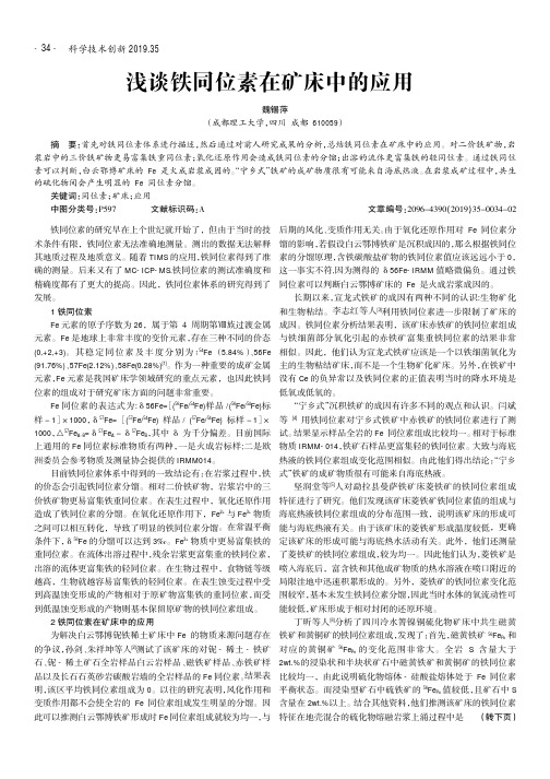 浅谈铁同位素在矿床中的应用